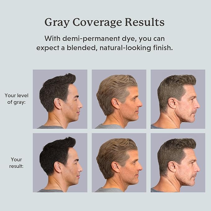 Hair & Beard Color for Blending Grays 2 pack - Dark Blonde - Ammonia-Free Complete Men’s At-home Beard & Hair Dye Kit, Professional-grade Demi-Permanent Hair Color (7.0)
