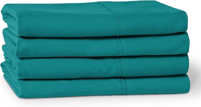 Bare Home Microfiber Bulk Pillow Cases - Standard/Queen Size Set of 4 - Cooling Pillowcases - Double Brushed - Emerald Pillowcases 4 Pack - Easy Care (Standard - 4 Pack, Emerald)