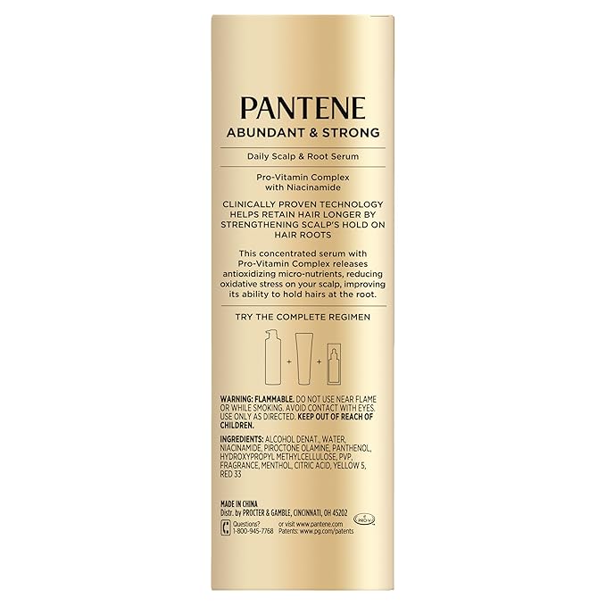 Alix Earle Pantene Abundant & Strong 5-Piece Gift Set - Regimen includes Shampoo (13.5 oz), Conditioner (8 oz), Serum (2 oz) for Hair Loss, Thinning, Anti-Breakage, Volume - Grows Healthier