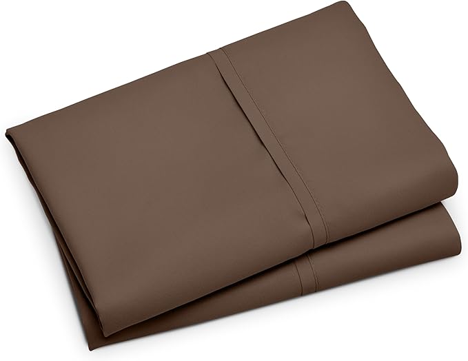 Bare Home Microfiber Pillow Cases - Standard/Queen Size Set of 2 - Cooling Pillowcases - Double Brushed - Cocoa Pillowcases 2 Pack - Easy Care (Standard Pillowcase Set of 2, Cocoa)