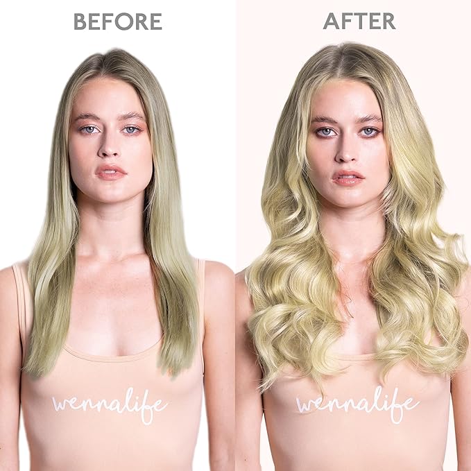 WENNALIFE Clip in Hair Extensions, 150g 14 Inch 9pcs Ash Blonde to Golden Blonde and Platinum Blonde Human Hair Extensions Thicker Clip in Hair Extensions Real Human Hair Clip Set Double Weft