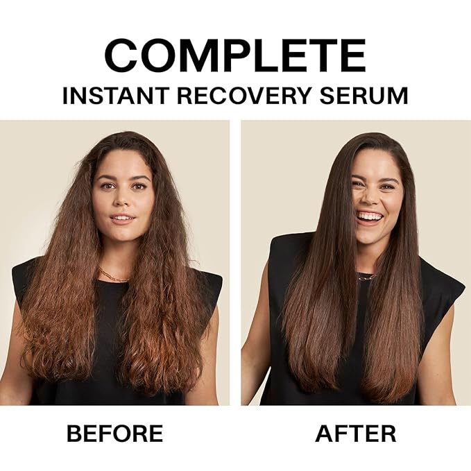 JVN Complete Instant Recovery Hair Serum, 3.4 Fl Oz, Frizz Fighting, Heat Protectant, Hair Smoothing Cream Strengthens & Repairs Damage, Silicone Free