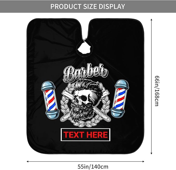 Custom Barber Cape for Men Personalized Professional Hair Cutting Cape with Text for Home Salon Barbershop