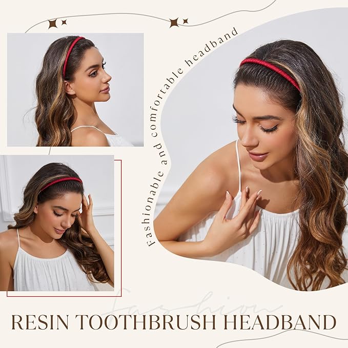 STHUAHE4PC Multicolor Protection Resin Teeth Comb Hair Hoop Hairband Headband Hair Accessories by Beauty hair (comfortable)