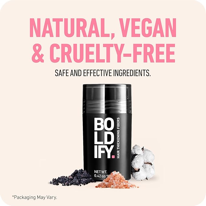BOLDIFY Hair Fibers (56g) - Fill In Thinning and Fine Hair for an Instantly Fuller, Thicker Look - 14 Shades for Women & Men - Dark Gray