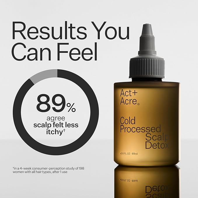 ACT+ ACRE Cold Processed Scalp Detox Oil - Sulfate-Free Care for Flaky, Dry and Itchy Scalp - Promotes Thicker, Fuller-Looking Hair