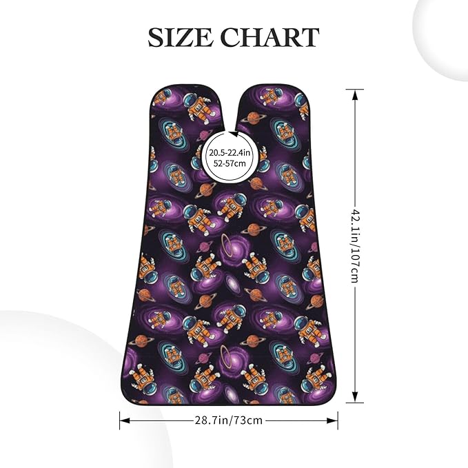 Adjustable Beard Catcher Apron, Purple Galaxy Trippy Space Astronauts Shave Bib, Non-Stick Waterproof Grooming Bib, Shaving Essential for Men Dad Christmas