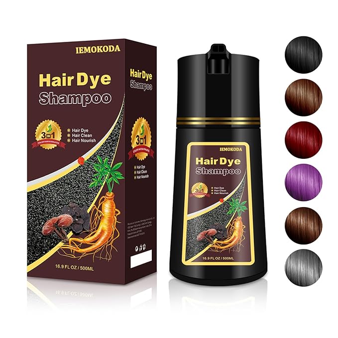 Cherry Brown Hair Dye Shampoo 3 in 1 for Gray Hair, Long-lasting & Natural Brown Hair Shampoo, Hair Color Shampoo for Men Women, 16.9 Fl Oz (Cherry Brown)