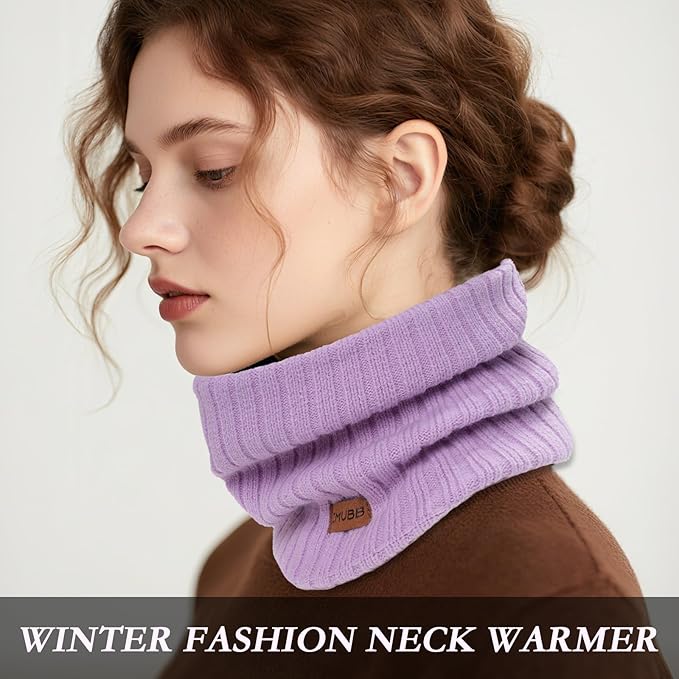 Neck Warmer Gaiter, Winter Fleece Lined Face Mask Scarf for Men Women, Thick Warm Cold Weather Running Ski Neck Cover