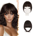 BARSDAR Human Hair Clip in Bangs - Real Human Hair Clip in Bangs for Women - Brown French Bangs Hairpieces Fringe with Temples Real Hair Bangs Extensions - Dark Auburn Brown