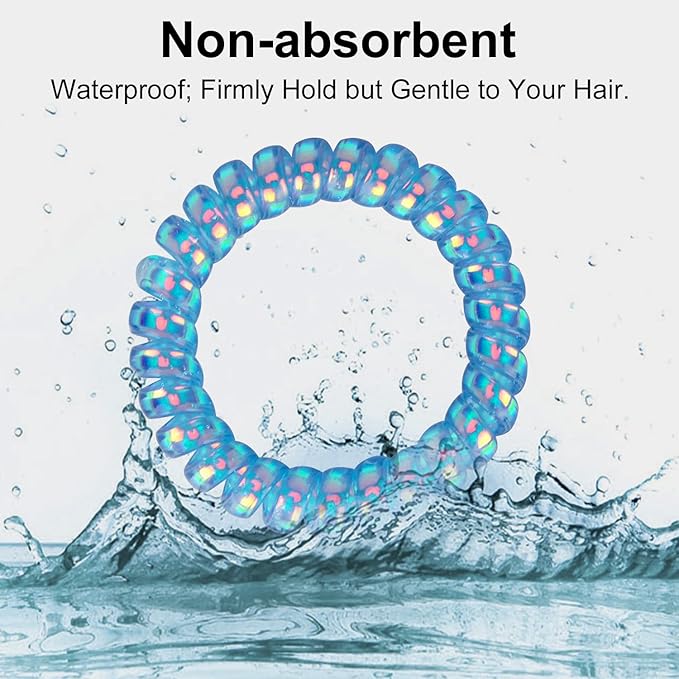 JessLab Spiral Hair Ties for Women, 10-Pack Traceless No-Damage Ponytail Holders, Coils Hair Bands for Girls, Assorted Colors