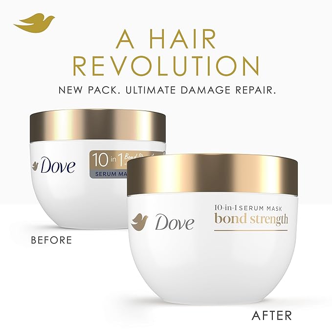 Dove Hair Bond Strength 10in1 Serum Mask for Chemically Damaged Hair with Bio-Protein Care Technology plus Peptide Complex 9.2 fl oz.
