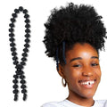 Bunzee Bands Large Adjustable Hair Ties for Thick, Thin, Curly, & Natural Types | Soft No Damage Ponytail Holders for Braids, Locs, Puffs, Buns | Elastic Hairband Accessories for Women | Black