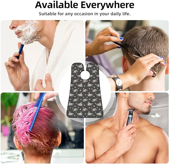 Non-Stick Beard Shaving Bib, Hair Catcher Apron with Suction Cups, Waterproof Grooming Tool for Men Husband, Cute Cartoon Koala and Flowers Floral Shave Bib
