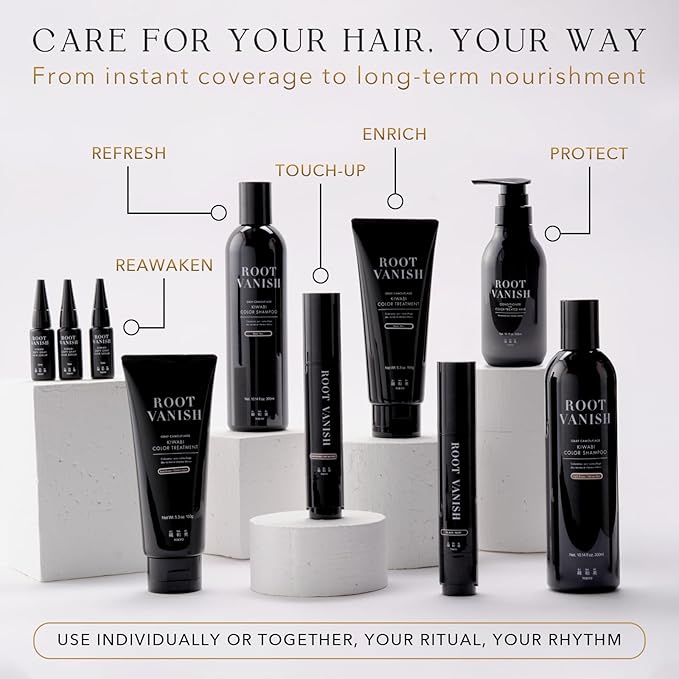Color Treatment for Gray Coverage – Subtle, Gradual Semi-Permanent Hair Color – Hydrating, Sulfate-Free, Ammonia-Free, Vegan Color Depositing with 31 Botanical Extracts (Black)