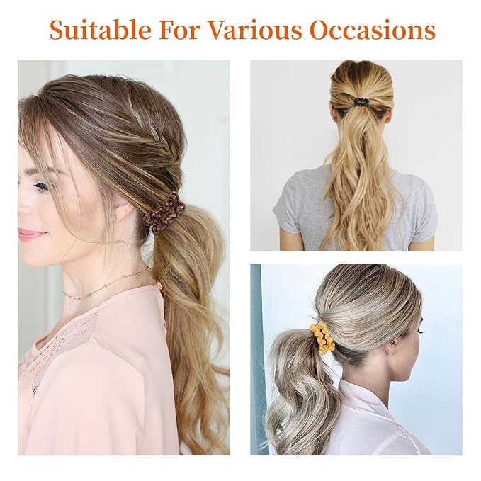 Coil Hair Ties for Thick Ponytail Holder Women No Crease Hair Ties Phone Cord Hairties with Plastic Spiral(Colourful Style 1)