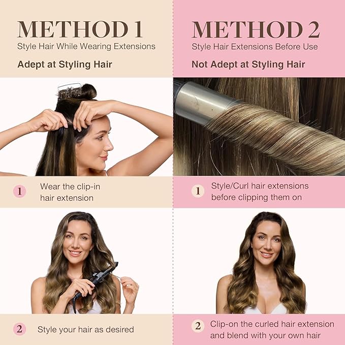 GOO GOO Clip in Hair Extensions Real Human Hair, Remy Human Hair Extensions Clip ins for Women, Natural Human Hair, 22 Inch 140g 7Pcs, 1B/6/1B Balayage Natural Black to Chestnut Brown