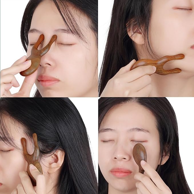 Wood Gua Sha Massage Tools Set,Scraping Scalp Massage Comb, Wooden Gua Sha Scraping Tools,3 Pieces.