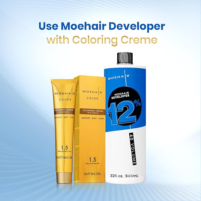 MOEHAIR Hair Developer 12% Hydrogen Peroxide | 40 Volume Developer | Lifts up to 6 Levels | Professional-Use 40V Developer | High Lifting Action | Paraben-Free | Peach Fragrance – 32 Fl. Oz …