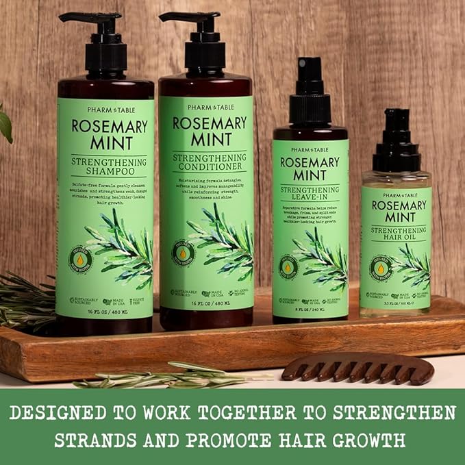 Leave In Conditioner Spray - Rosemary & Mint Scalp Treatment - Anti-Dandruff and Dry & Itchy Scalp treatment, Hydrating & Medicated Formula for Psoriasis and Scalp Care - Detangles & Nourishes Hair.
