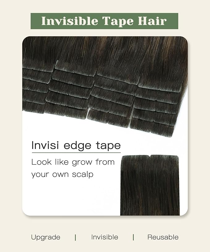 SURNEL Injected Tape in Hair Extensions Human 16 Inch Dark Brown to Dirty Blonde Real Hair Seamless Remy Invisible Tape in Extensions 20Pcs 35g(#2618,16)