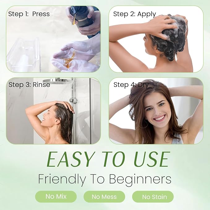 Blonde Brown Hair Dye Shampoo 3-in-1, Instant Natural Hair Color Shampoo Champu Para Canas Mujer, Lasting 3-4 Weeks & Easy to Use & All Hair Types & Root Touch Up, 500ml