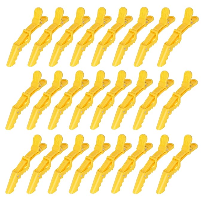 Ondder 24 Pack Alligator Hair Clips, 4.5 inch Clips for Hair Sectioning, Hair Styling Accessories for Women Men Girls Teens, Yellow