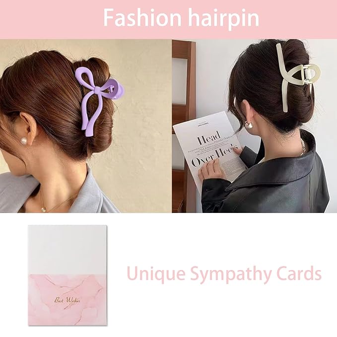 Spa Headband and Wristband Set Top Knotted Headbands Big Hair Claw Clips Butterfly Hair Accessories Satin Silk Scrunchies Quilted Makeup Bag Blank Cards Gift Box Gifts for Women and Teen Girl Gifts