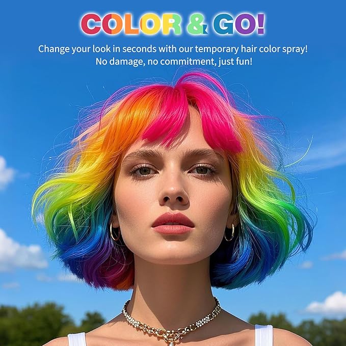 Christmas HairSpray Temporary Hair Color Spray for Women and Kids,One-Time Use Hair Spray, Washable Disposable Natural Color Hair Spray Dye for Party.Halloween, Cosplay (Green)