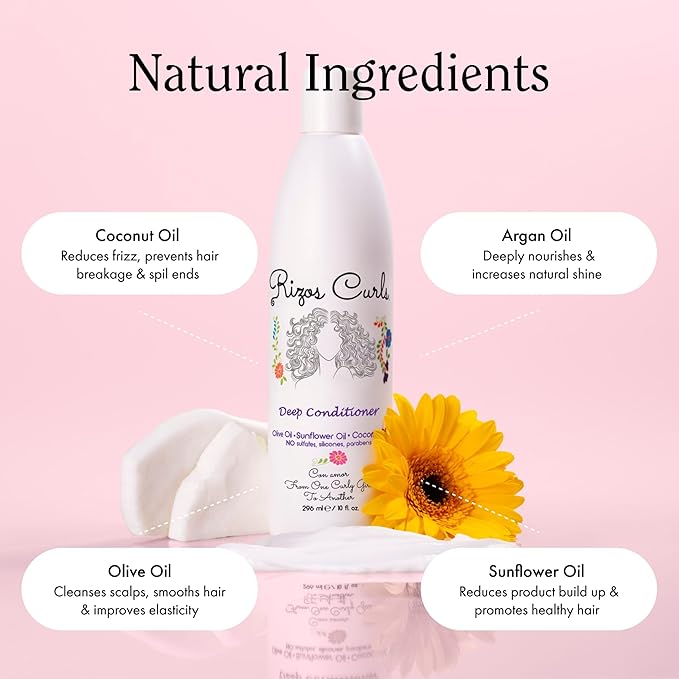 Rizos Curls Wash Day Bundle – Hydrating Shampoo & Deep Conditioner Set with Shea Butter for Every Curl Pattern 1a-4c – Gently Cleanses, Moisturizes, Softens & Adds Shine – Sulfate & Paraben Free