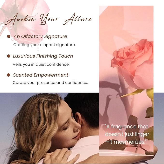 Hair Perfume for Women Long Lasting, Deodorizing Rose Perfume Oil Parfum for Women, Body & Hair Care Mist Fragrance Spray, Alcohol Free & Nourish Freshen Hair, Body & Pillows for All Hair Type, 50mL