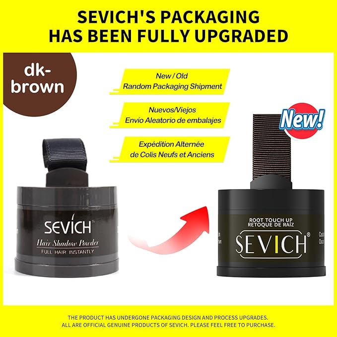 SEVICH Instantly Hairline Shadow Hairline Powder, Quick Cover Grey Hair Root Concealer, Eyebrows & Beard Line, Hair Root Touch Up for Thinning Grey Hairline, Windproof&Sweatproof, Dark Brown