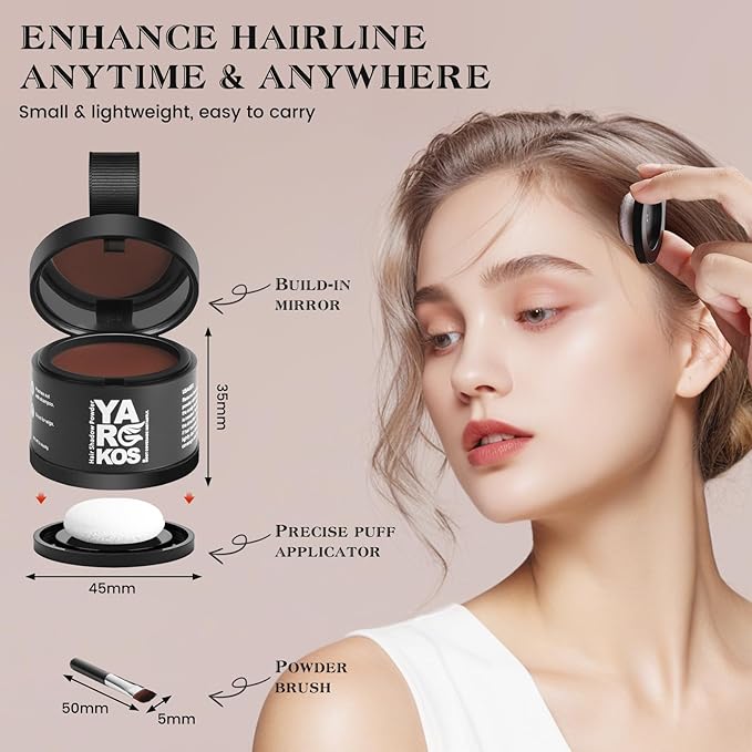Hairline Shadow Powder, Auburn, Root Touch Up Powder for Instantly Gray Hair Cover Up, Women Color Root Coverage for Thinning Grey, Mens Roots Concealer for Hair Loss Beard Line, #9