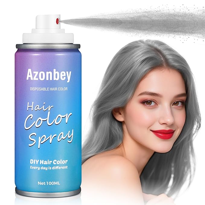 Halloween Hair Spray,Temporary Hair Color Spray for Women Kids Men,Washable Hairspray,Colored Hair Spray,Color Hairspray for Halloween,Party,Cosplay,Christmas Day (03#Gray)