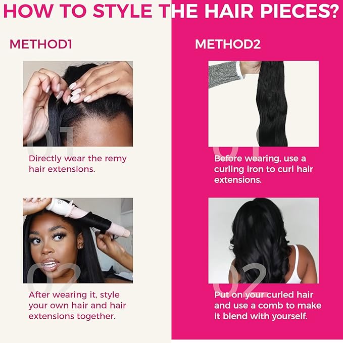 Lashey Kinky Straight Clip in Hair Extensions for Black Women, 20 Inch 7pcs 120g Natural Black Remy Human Hair Extensions Thick Hair with Lace Weft Clip Ins