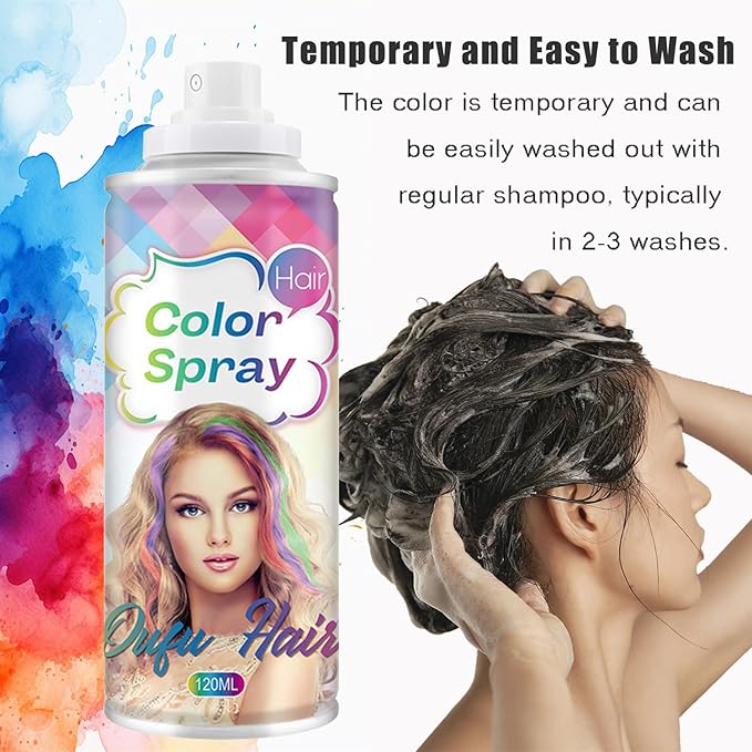 Temporary Hair Color Spray, Blue Hair Dye Pomades for Kids and Women-Perfect for Cosplay, Christmas, and Halloween Parties, Natural Washable Quick-Drying, One-Time Use in one wash (Blue, 120ml)