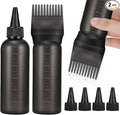 Pimoys Hair Oil Applicator Bottles Dye Brush for Women Scalp, Hair Color Products Things with Root Comb Hair Dye Tools, Black 2 Pack