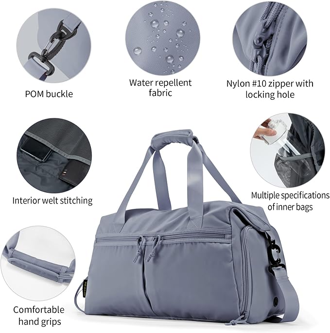 Weekender Duffel Bag with Shoe Compartment And Wet Pocket-Luggage Everyday Overnight Bag for Men and Women Travel-Carry On Gym Bag