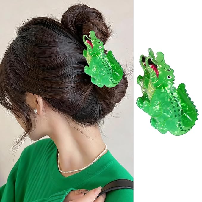 Alligator Hair Clips Cute Animal Hair Claw Clips Strong Hold Crocodile Hair Jaw Clip Funny Animal Hair Barrettes Amphibians Claw Clip Daily Wear Holiday Hair Accessories for Women Hair Decoration