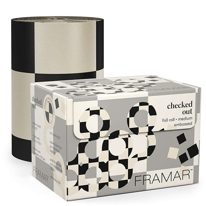 FRAMAR Checkered Hair Foil – Hair Foils For Highlighting Long Hair, Highlight Foils For Hair Highlighting, Salon Foils For Hair Highlighting Kit, Salon Foils For Hair Stylist – 320 ft