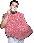 Waterproof Beard Grooming Bib, Pink Glitter Texture Shave Bib, Non-Stick Hair Catcher for Shaving Trimming, Apron Essential for Men Dad