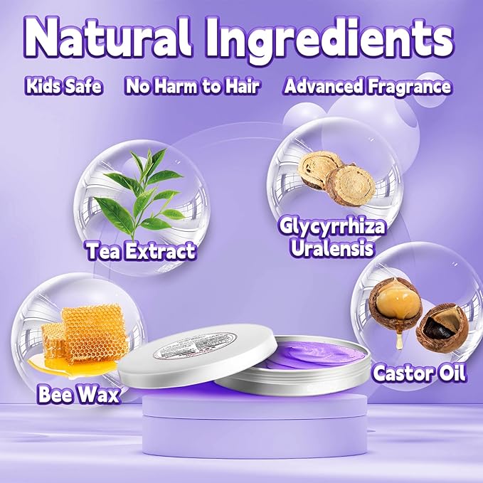 Purple Hair Color Wax Washable, Temporary Hair Color Dye for Kids, Natural Instant Color Wax Hairstyle Cream Hair Pomades for Women & Men Party Cosplay Halloween, Gifts for Teens