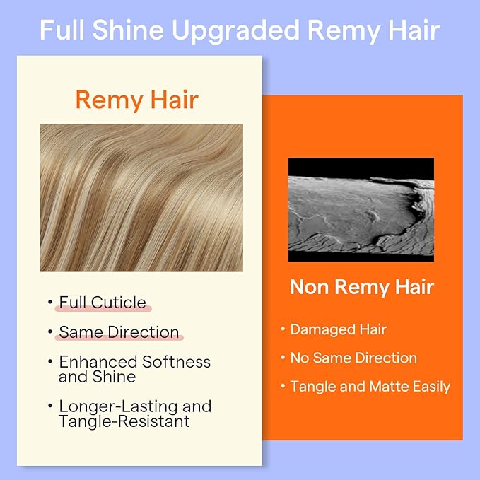 Full Shine Clip in Hair Extensions Balayage Hair Extensions Clip in Human Hair Color 10 Brown Mix to 16 Blonde Highlighted Double Weft Straight Hair Clip ins 7 Pcs 14 Inch 120 G