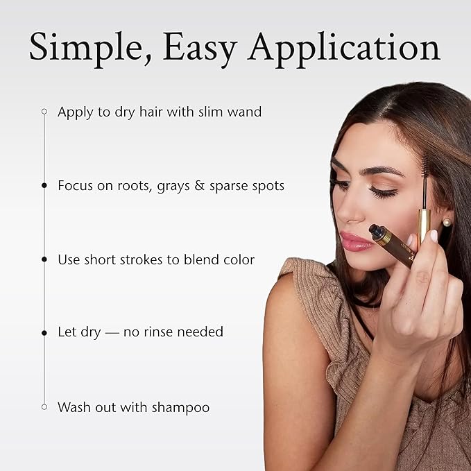 Boyd’s Brush It Away | Grey Hair Root Touch Up for Women & Men | Temporary Hair Color Mascara | Quick-Dry Water-Resistant Concealing Formula | Light Brown, 3-Pack