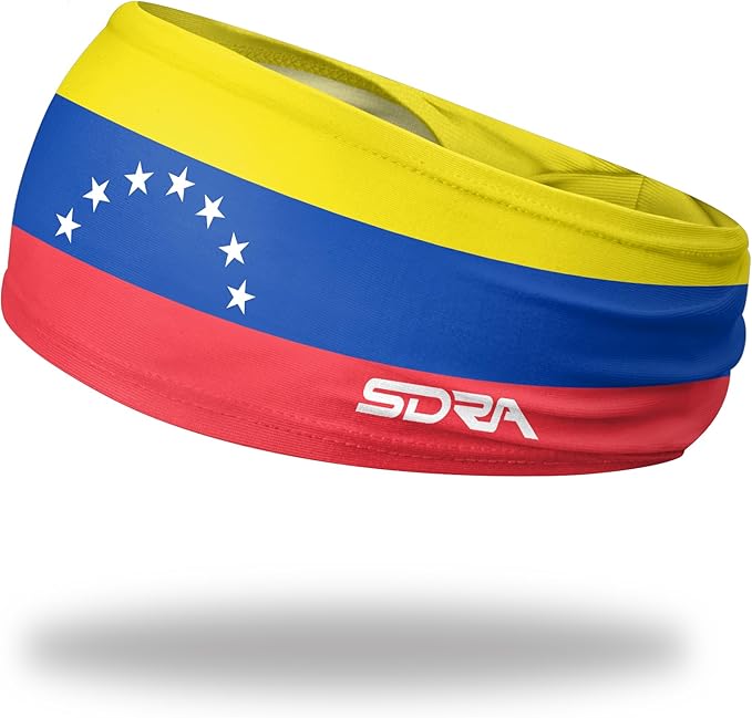Suddora Country Flag Headbands, Wide National Flag Headbands for Sports Events, Non-Slip Fabric Sweatbands for Soccer, Tennis, Workout, Costume