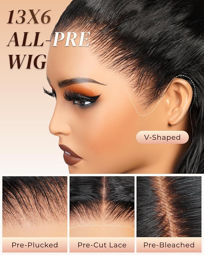 Arabella 13x6 Deep Curly Human Hair Wig 210% Density Curly Wigs Human Hair 100% Glueless Lace Front Wig 12a Pre Plucked Bleached Pre-Cut Wigs (26inch,13x6 deep curly wig)