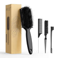 Curl Defining Brush, Curly Hair Brush, Slick Back Hair Brush, For Combing and Shaping Curls in All Hairstyles to Reduce Pulling (Black)