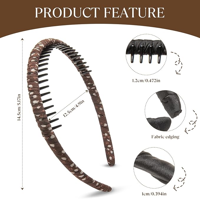 STHUAHE4PC Multicolor Protection Resin Teeth Comb Hair Hoop Hairband Headband Hair Accessories by Beauty hair (Fashion Headband)