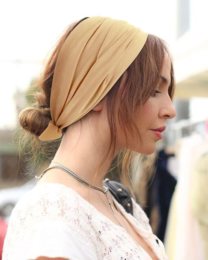 DRESHOW 8 Pack Bow Headbands of Solid Color for Women’s Hair Non Slip Wide Vintage Head Wraps Knotted Cute Hair Band Accessories
