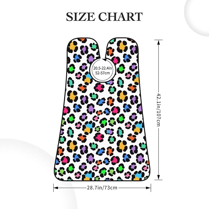 Waterproof Beard Trimming Bib, Non-Stick Hair Catcher for Men Shaving, Grooming Apron for Husband Dad, Colorful Cheetah Leopard Print Shave Bib